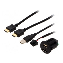 Adaptor Auto HDMI 12VDC 5V/1A 2m cu USB | Electronic-mag.ro | Componente Electronice