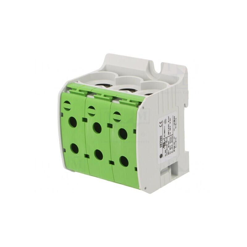 Terminal Îmbinare Șine 95mm2 1 Pista 6 Borne Verde | Electronic-mag.ro | Componente Electronice