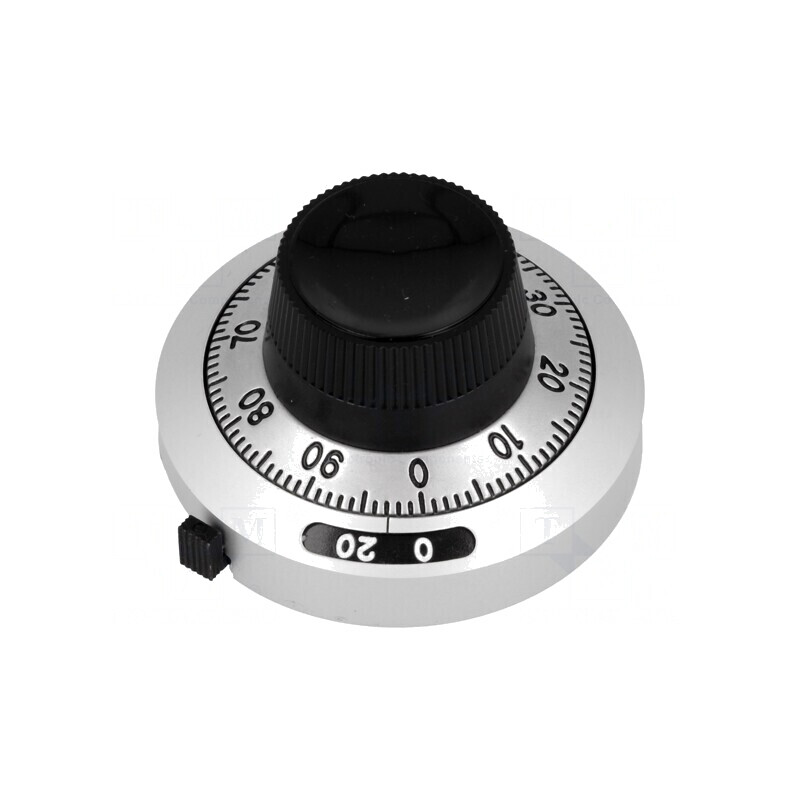 Buton de Precizie Cromat cu Disc Selector Ø46mm | Electronic-mag.ro | Componente Electronice