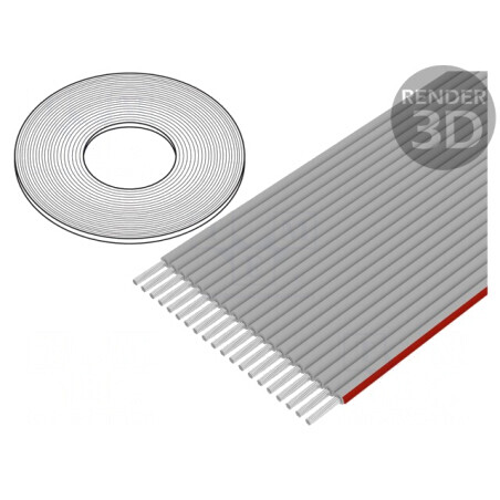Cablu bandă litat Cu 20x28AWG neecranat PVC 1,27mm | Electronic-mag.ro | Componente Electronice