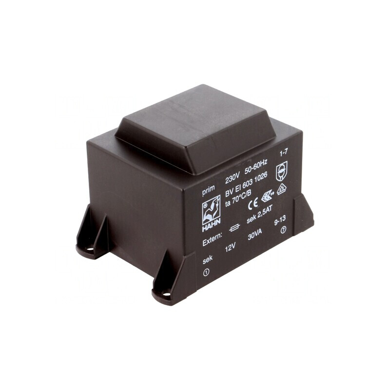 Transformator încapsulat 30VA 230V 12V 2.5A PCB | Electronic-mag.ro | Componente Electronice
