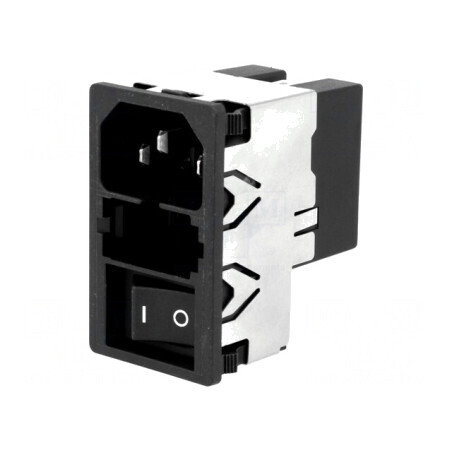 Conector Alimentare AC Soclu Tată 6A 250VAC IEC 60320 | Electronic-mag.ro | Componente Electronice