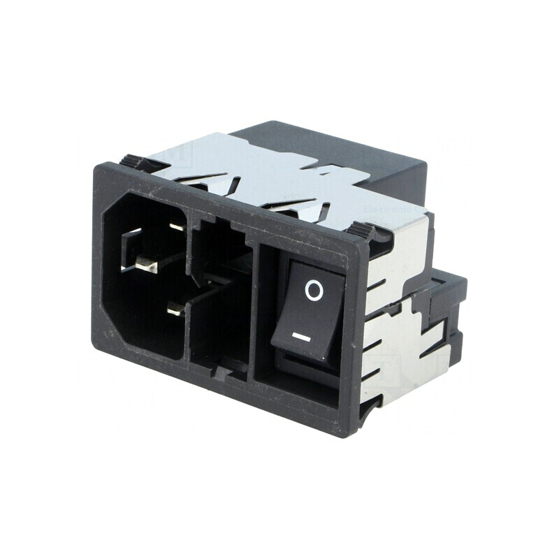Conector de Alimentare AC Soclu Tată 10A 250V IEC 60320 KMF | Electronic-mag.ro | Componente Electronice