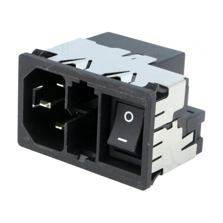 Conector de Alimentare AC Soclu Tată 10A 250V IEC 60320 KMF | Electronic-mag.ro | Componente Electronice
