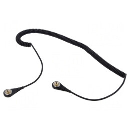 Cablu de conexiune ESD spiralat negru 1,8m 1MΩ | Electronic-mag.ro | Componente Electronice