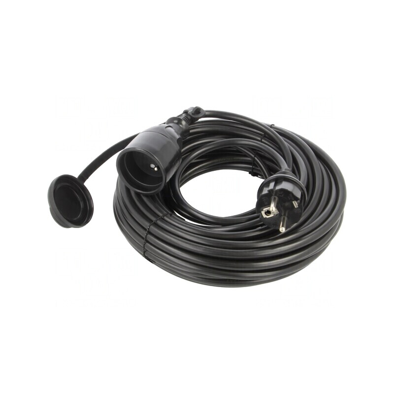 Prelungitor Alimentare 15m Negru 16A | Electronic-mag.ro | Componente Electronice