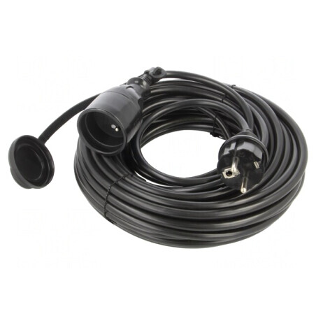 Prelungitor Alimentare 15m Negru 16A | Electronic-mag.ro | Componente Electronice