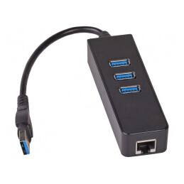 Adaptor USB 3.0 la Ethernet și Hub USB 3-Porturi 1000Mbps