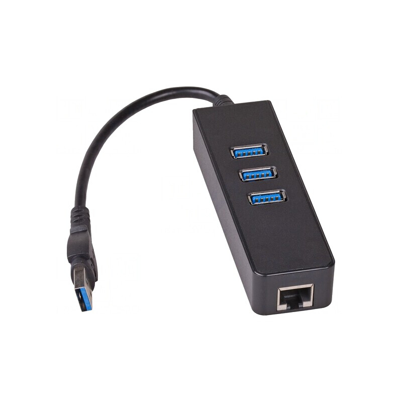 Adaptor USB 3.0 la Ethernet și Hub USB 3-Porturi 1000Mbps | Electronic-mag.ro | Componente Electronice