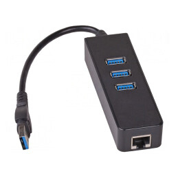 Adaptor USB 3.0 la Ethernet și Hub USB 3-Porturi 1000Mbps | Electronic-mag.ro | Componente Electronice