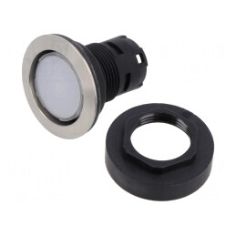 Comutator Apăsare 22mm Argintiu IP65 Plat | Electronic-mag.ro | Componente Electronice