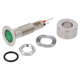 Lampă LED Verde 12V IP67 Ø6,1mm | Electronic-mag.ro | Componente Electronice