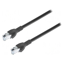 Cablu Patch S/FTP Cat6a Negru 3m 26AWG
