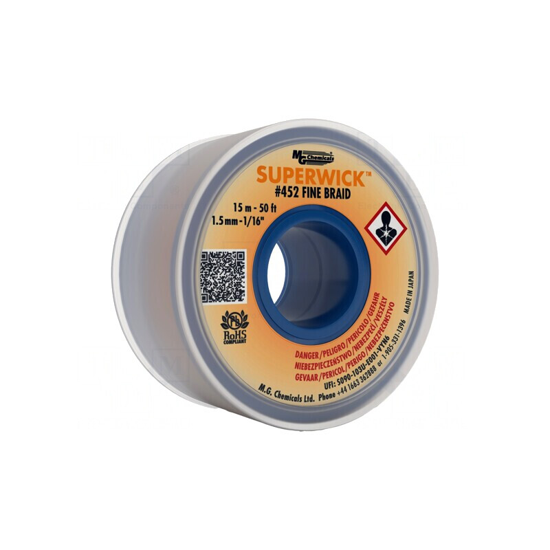 Bandă de dezlipit fără halogenuri cu colofoniu RMA ROL0 | Electronic-mag.ro | Componente Electronice