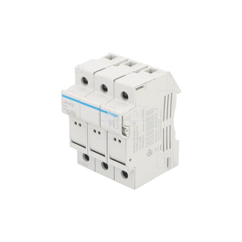 Separator cu Fuzibil 8x32mm pentru Șină DIN 25A 400V 3P | Electronic-mag.ro | Componente Electronice