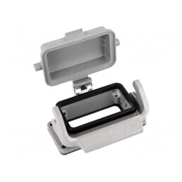 Carcasă pentru conectori HDC Han B 10B cu capac | Electronic-mag.ro | Componente Electronice