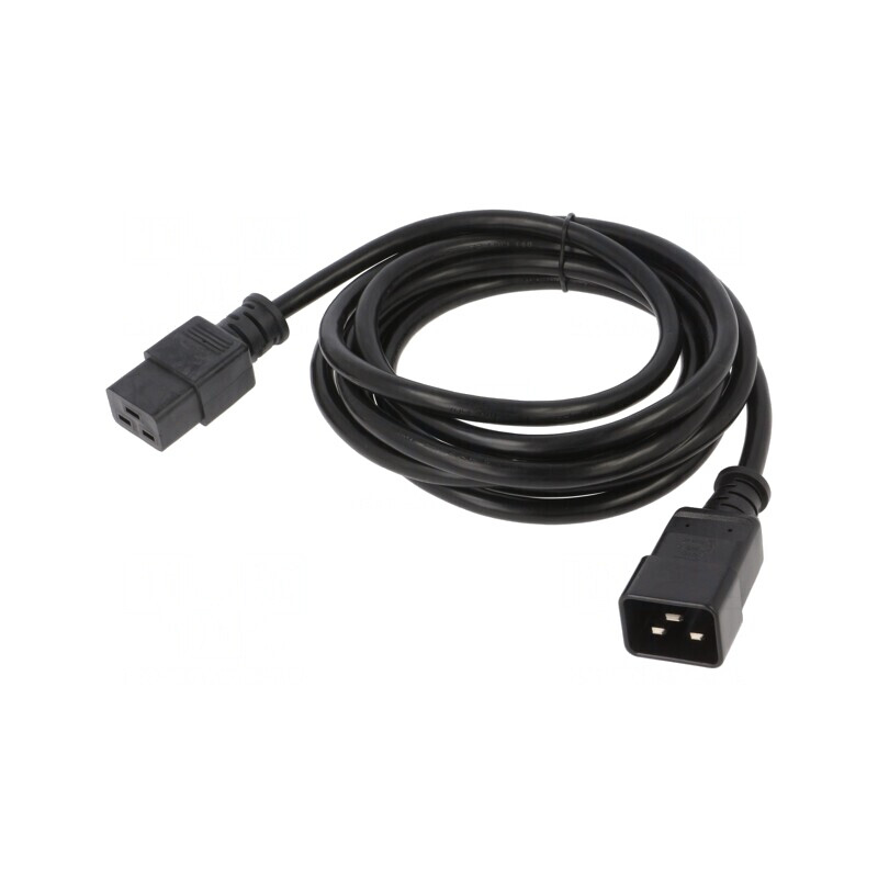 Cablu Alimentare 3m IEC C19 Mamă IEC C20 Tată Negru 15A | Electronic-mag.ro | Componente Electronice