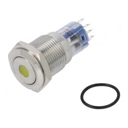 Comutator Anti-Vandalism DPDT IP67 3A 250VAC Ambră | Electronic-mag.ro | Componente Electronice