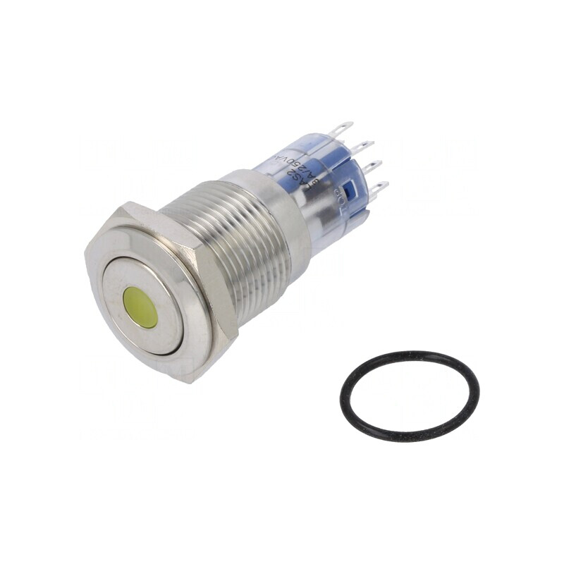 Comutator Anti-Vandalism DPDT IP67 3A 250VAC Ambră | Electronic-mag.ro | Componente Electronice