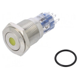 Comutator Anti-vandalism DPDT 3A 250VAC IP67 Ambră | Electronic-mag.ro | Componente Electronice