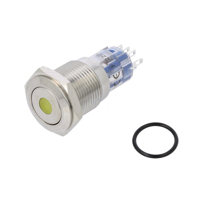 Comutator Anti-vandalism DPDT 3A 250VAC IP67 Ambră | Electronic-mag.ro | Componente Electronice