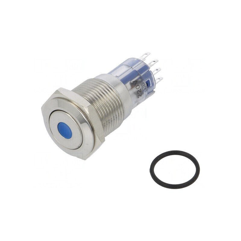 Comutator Anti-vandalism DPDT 3A 250VAC IP67 16.2mm | Electronic-mag.ro | Componente Electronice