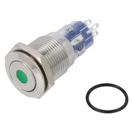 Comutator anti-vandalism verde IP67 3A/250VAC | Electronic-mag.ro | Componente Electronice
