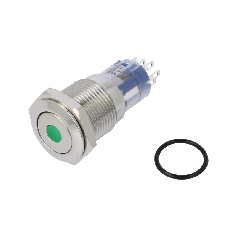 Comutator Anti-Vandalism DPDT Verde 3A 250VAC IP67 | Electronic-mag.ro | Componente Electronice