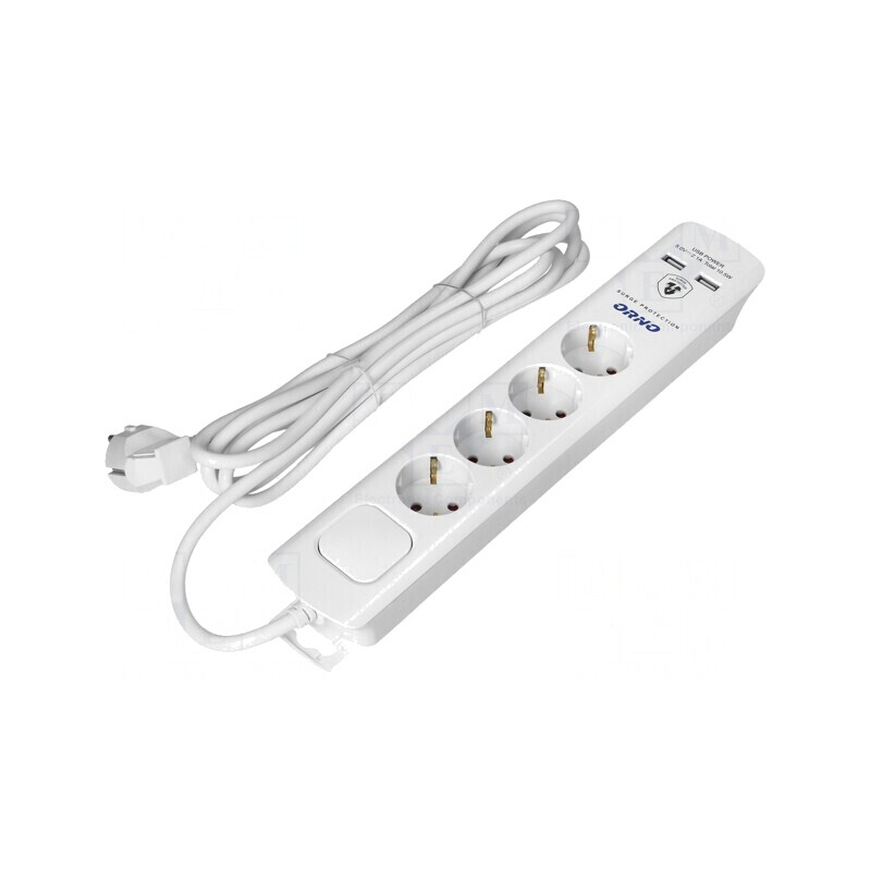 Prelungitor 4 Prize cu Protecție la Supratensiune 16A | Electronic-mag.ro | Componente Electronice