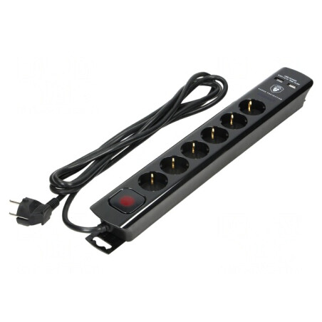 Prelungitor 6 prize cu protecție la supratensiune 16A | Electronic-mag.ro | Componente Electronice