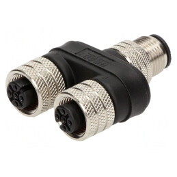 Adaptor T M12 Tată-M12 Mamă x2, DeviceNet/CANopen