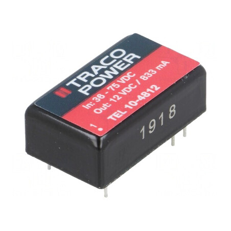 Convertor DC/DC 10W 36-75V la 12V 833mA DIP16 | Electronic-mag.ro | Componente Electronice