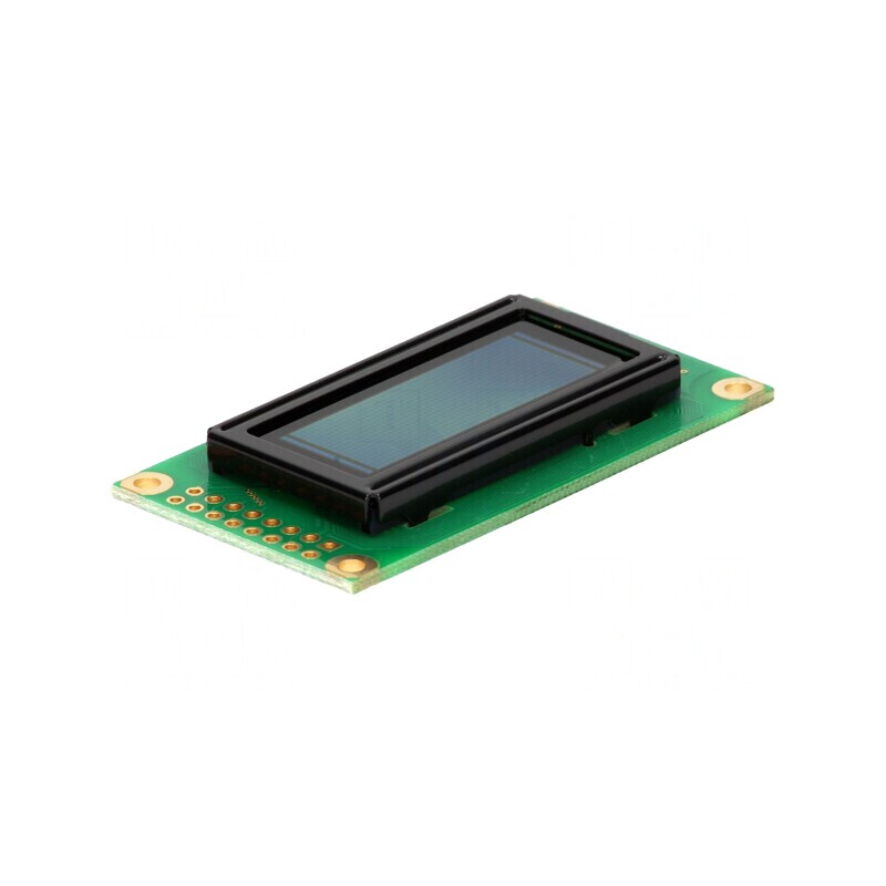 Afișaj OLED Alfanumeric 8x2 58x27mm Galben-Verde 16 PIN | Electronic-mag.ro | Componente Electronice