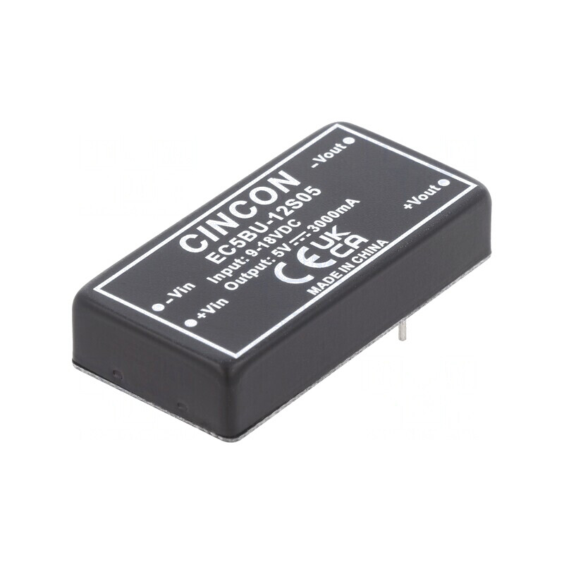 Convertor DC/DC 15W 9-18V la 5V 3000mA THT EC5BU-12S05 | Electronic-mag.ro | Componente Electronice