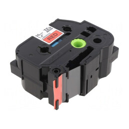 Bandă Etichete 36mm x 8m Roșie cu Caracter Negru | Electronic-mag.ro | Componente Electronice