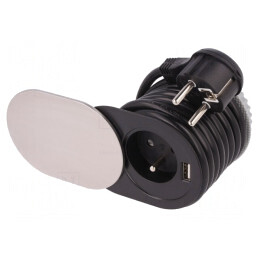 Prelungitor Aluminiu cu Prize pentru Mobilier 16A 3680W | Electronic-mag.ro | Componente Electronice