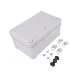 Carcasă universală policarbonat gri 121x192x87mm | Electronic-mag.ro | Componente Electronice
