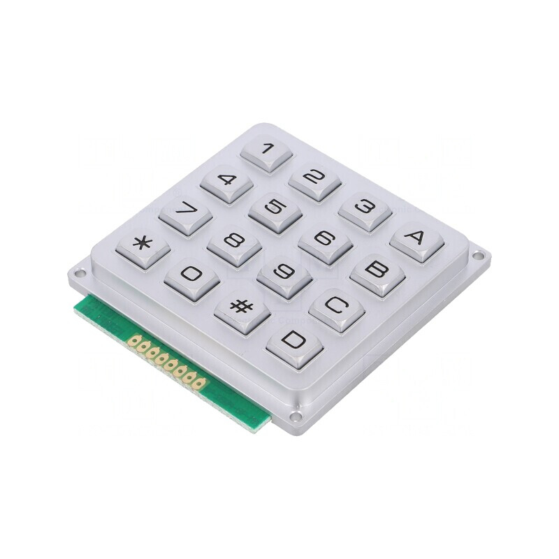 Tastatură Metalică 16 Butoane Rezistentă la Apă | Electronic-mag.ro | Componente Electronice
