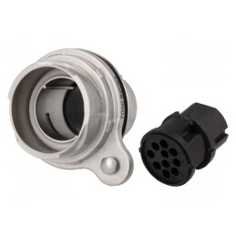 Conector Circular Mamă 10-PIN 10A Alamă PXM7012/10S/CR | Electronic-mag.ro | Componente Electronice