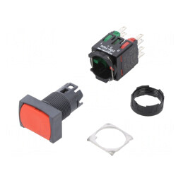 Comutator 16mm cu Acționare Prin Apăsare 1 NC 1 NO | Electronic-mag.ro | Componente Electronice