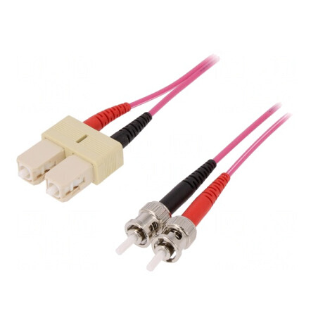 Patch Cord Fibră OM4 SC/UPC-ST/UPC 2m Violet LSZH | Electronic-mag.ro | Componente Electronice