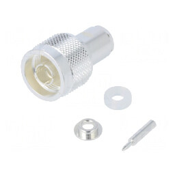Mufă N Tată Drept 50Ω PTFE Argintat | Electronic-mag.ro | Componente Electronice