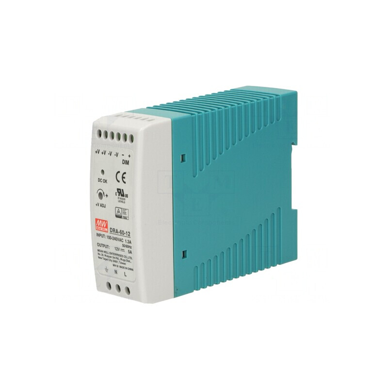 Alimentator pulsatoriu DIN 60W 12V 5A | Electronic-mag.ro | Componente Electronice