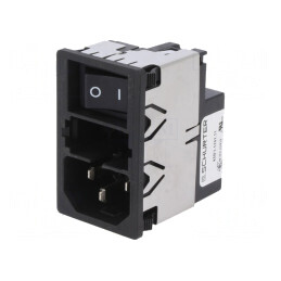 Conector Alimentare AC Soclu Tată 6A 250VAC IEC 60320 KMF | Electronic-mag.ro | Componente Electronice