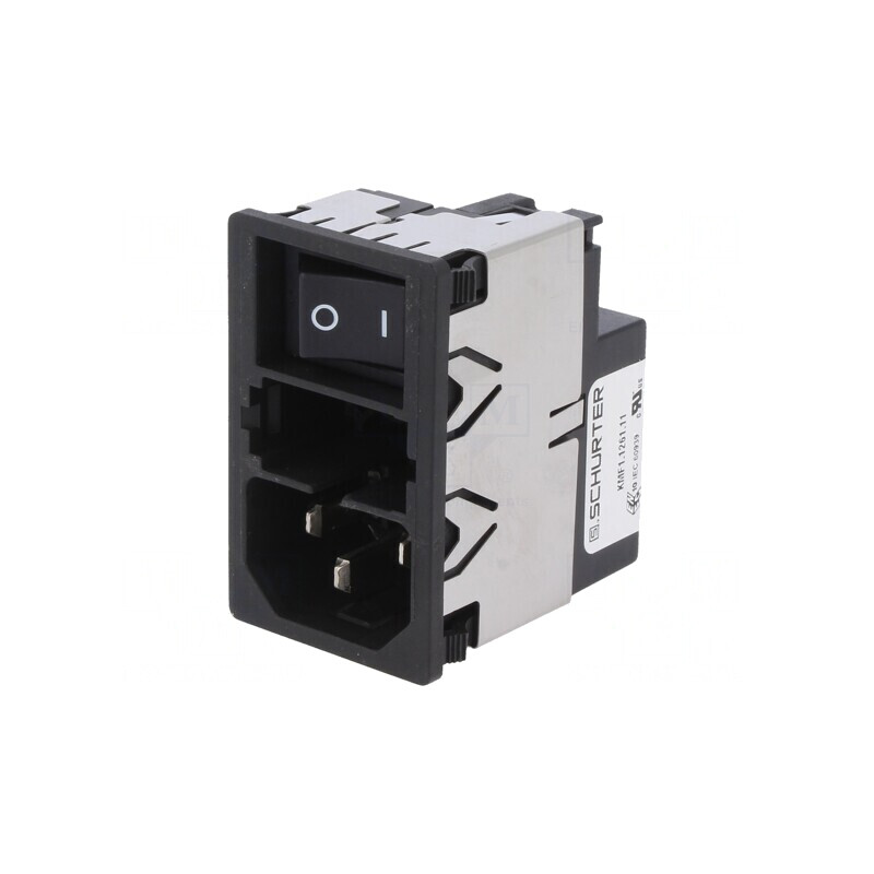Conector Alimentare AC Soclu Tată 6A 250VAC IEC 60320 KMF | Electronic-mag.ro | Componente Electronice