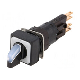 Comutator rotativ 16mm alb 24V 3 poziții | Electronic-mag.ro | Componente Electronice