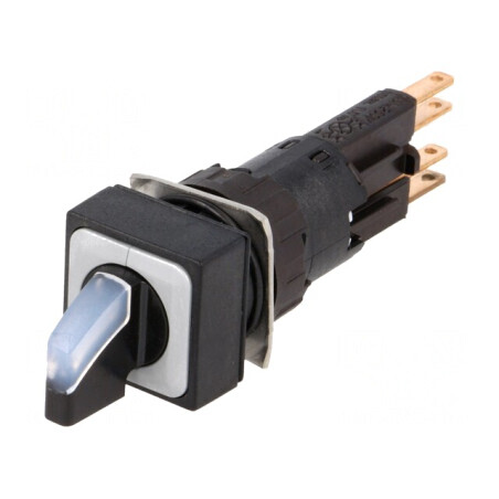 Comutator rotativ 16mm alb 24V 3 poziții | Electronic-mag.ro | Componente Electronice