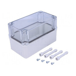 Carcasă universală gri 80x140x85mm IK08 PC | Electronic-mag.ro | Componente Electronice