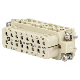 Conector HDC Inserturi Contact Mamă Han A 16 PIN 16 PE | Electronic-mag.ro | Componente Electronice