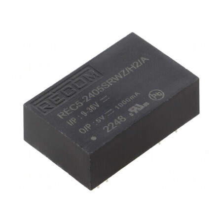Convertor DC/DC 5W 9-36V la 5V 1A DIP24 | Electronic-mag.ro | Componente Electronice